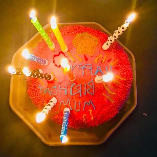 birthday cake lighted cake candles cake